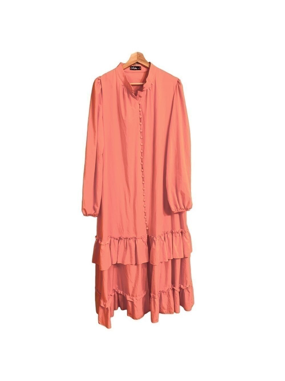 Women's Layered Ruffle Maxi Dress - Picture 8 of 13